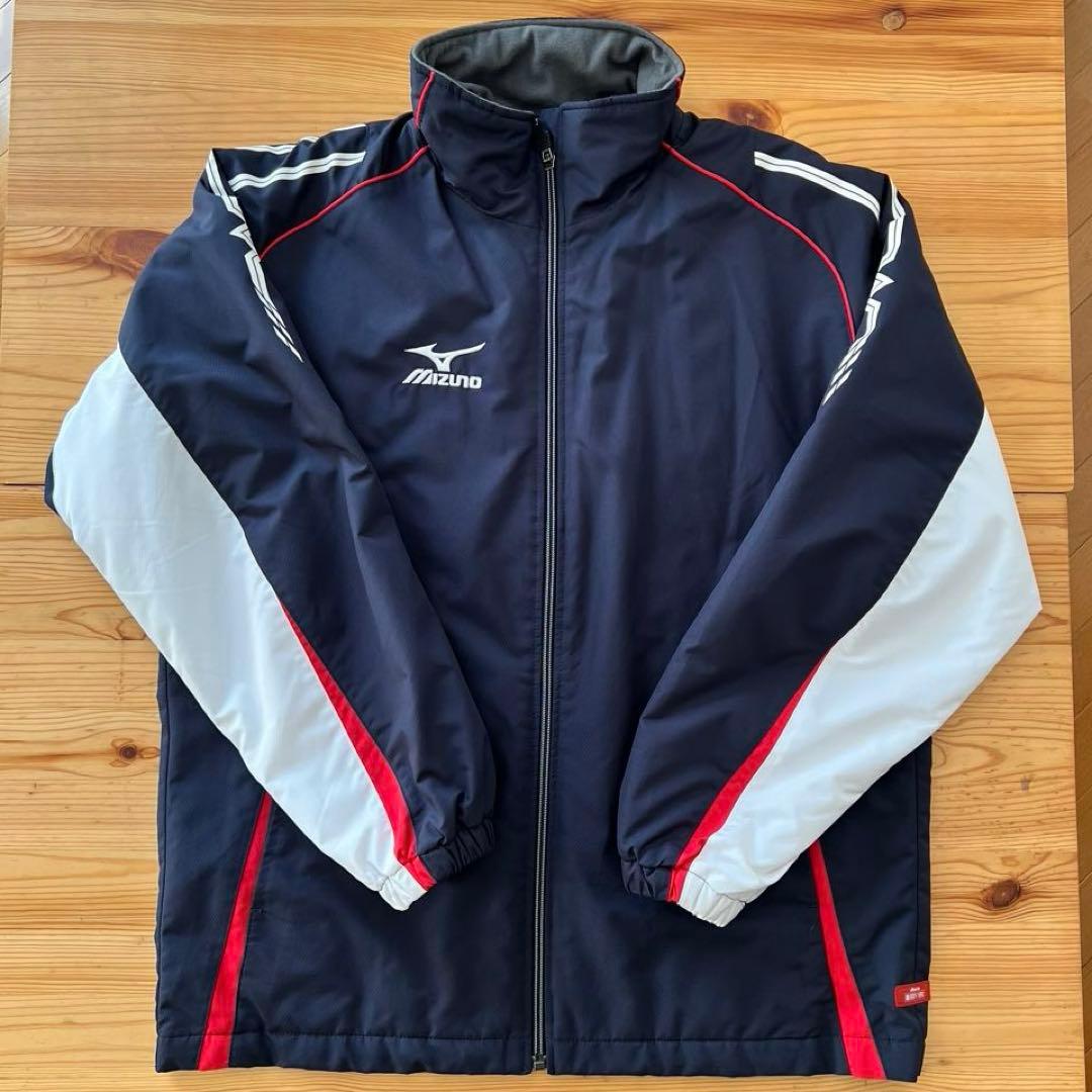 MIZUNO ミズノ ウォームアップウェア 上下セット サイズS 紺色×赤×白