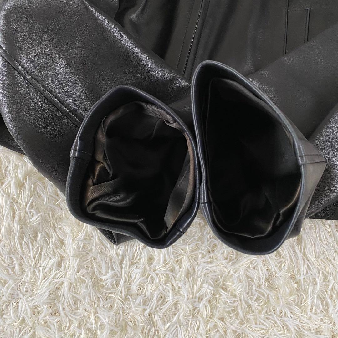 【美品】アニエスベー スペシャル シングル ラムレザージャケット　黒　サイズ２