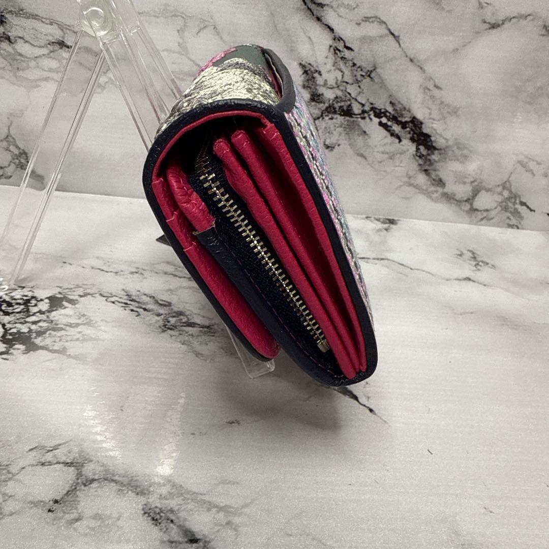 (未使用タグ付)大人気、シンクビー、長財布、L字ジップ、花柄刺繍、ツイード、高級