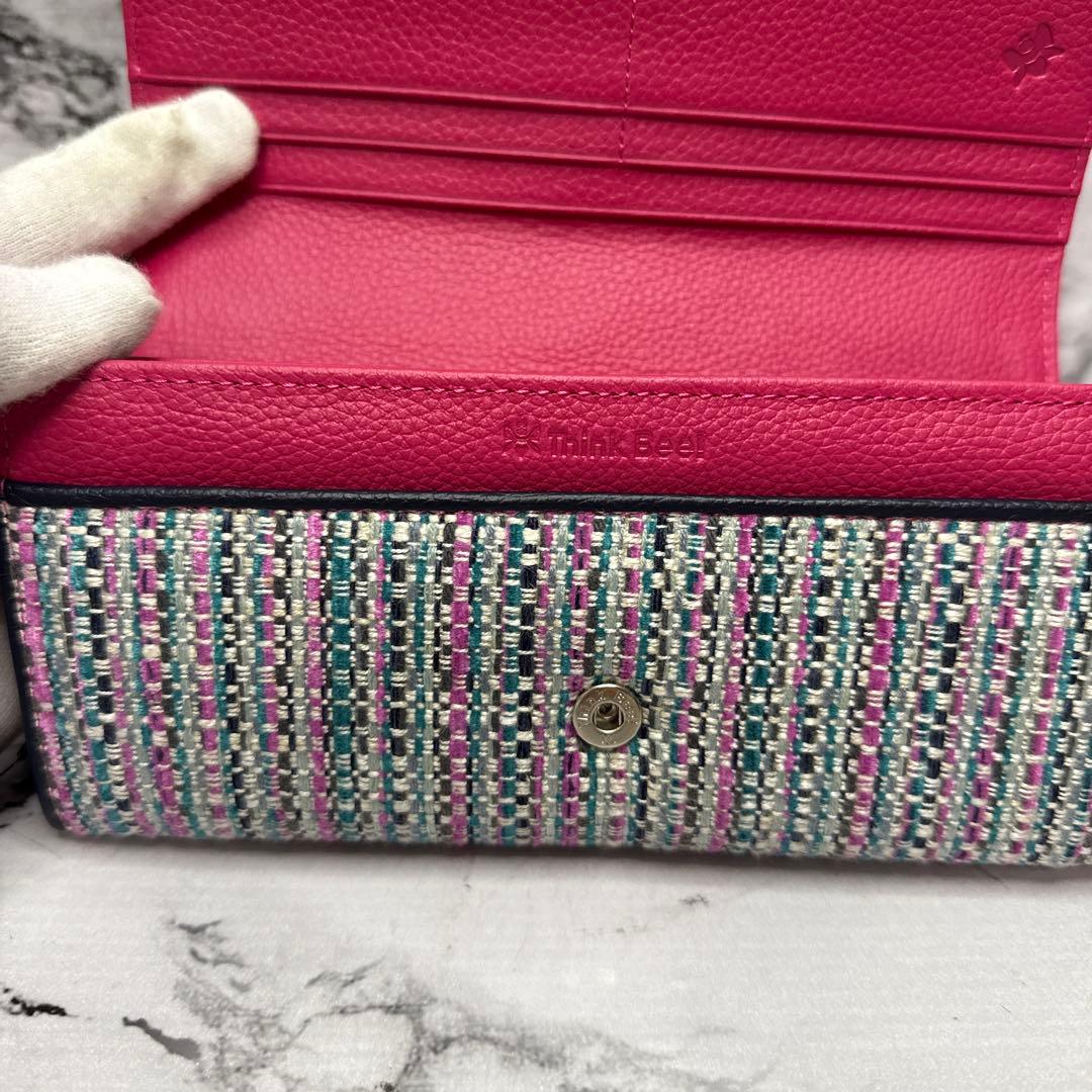 (未使用タグ付)大人気、シンクビー、長財布、L字ジップ、花柄刺繍、ツイード、高級