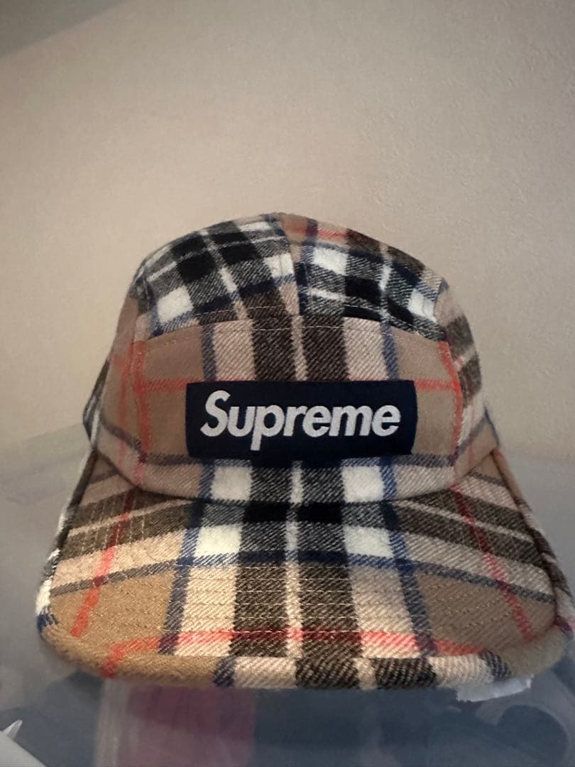 Supreme チェック柄キャップ　2024AW