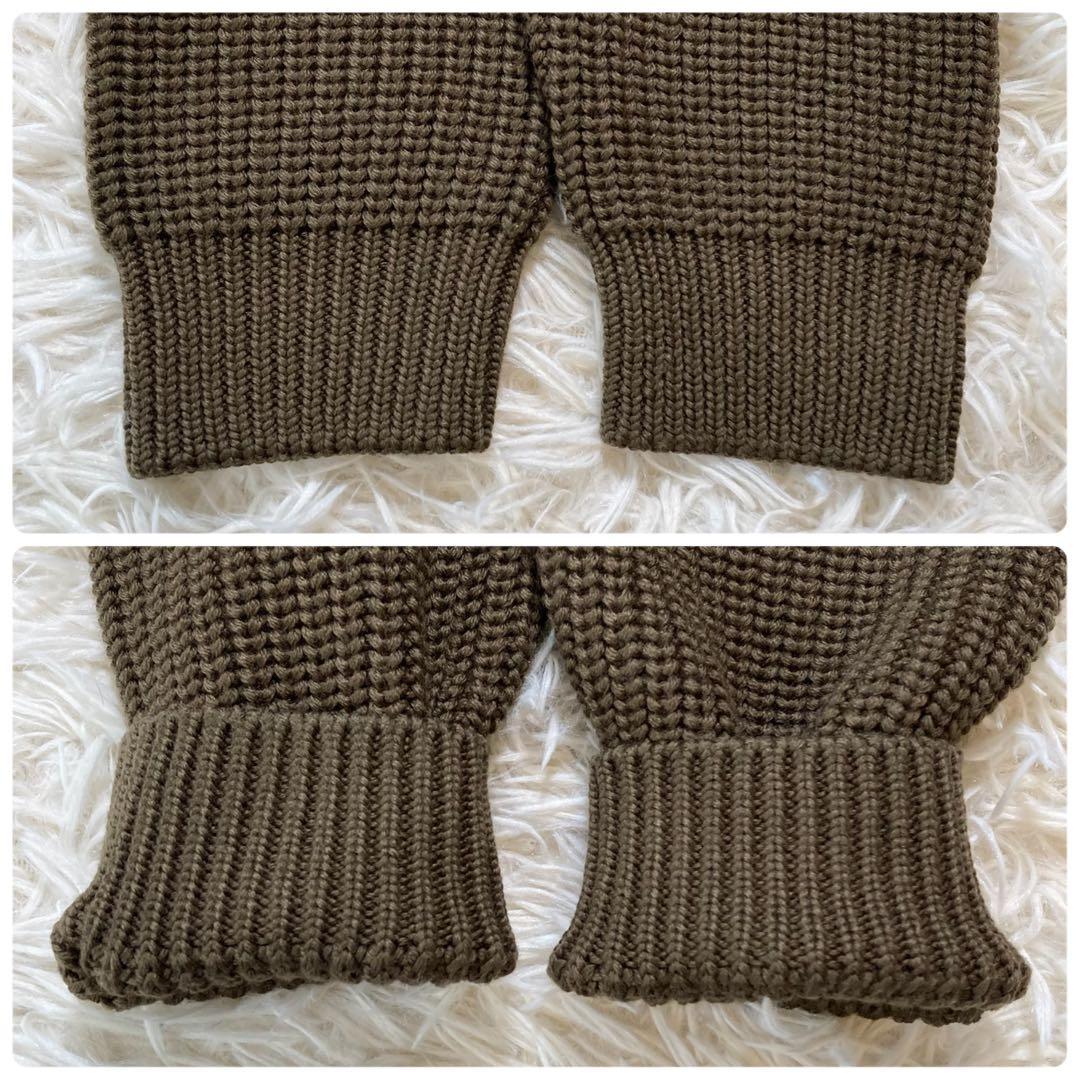 極美品 バトナー タートルネック シグネチャー ニット セーター カーキ