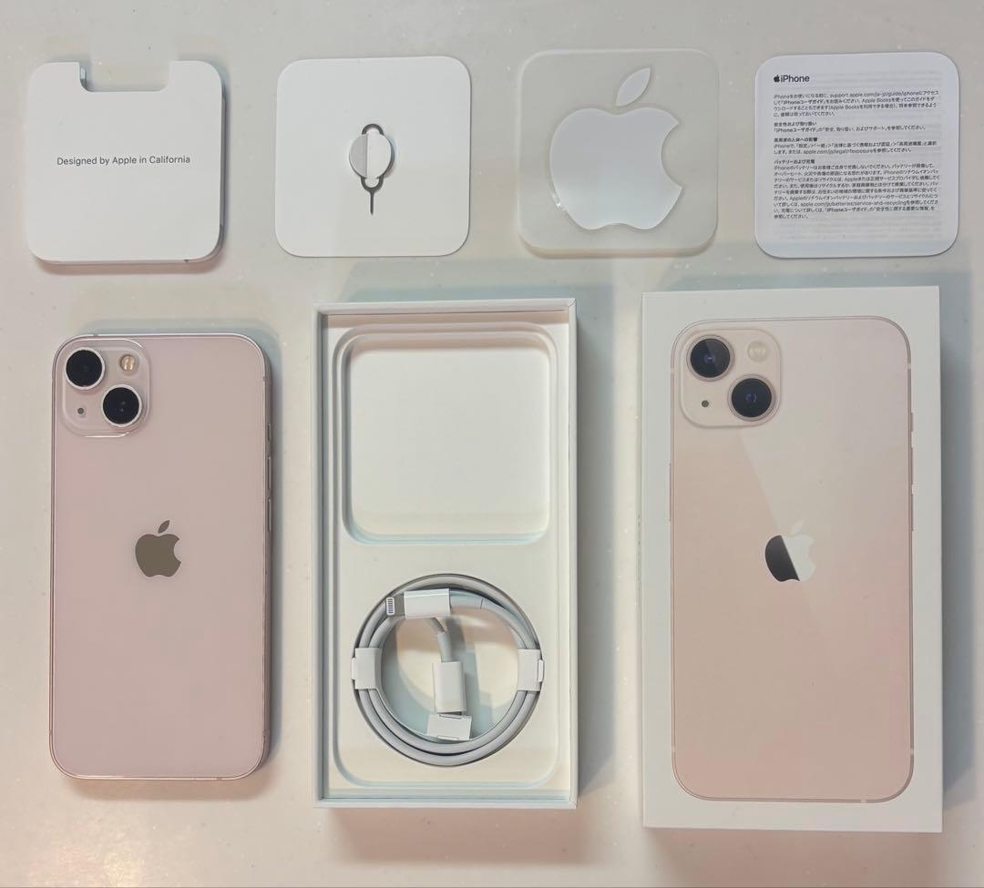 【ジャンク】iPhone13 ピンク 128GB 本体＋箱＋未使用純正ケーブル