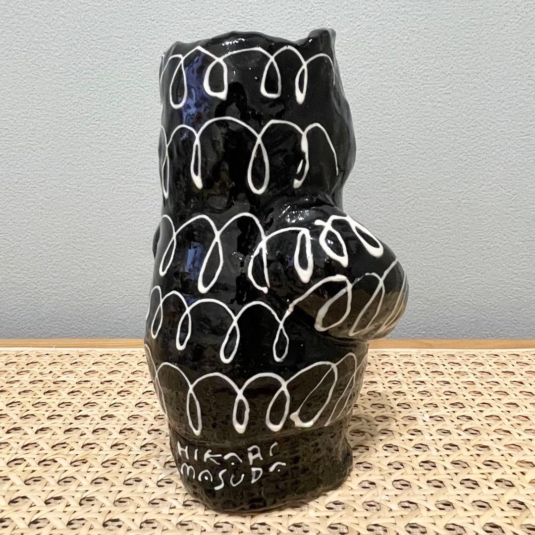 増田光 クマ フラワーベース 花瓶 オブジェ 陶器 花器