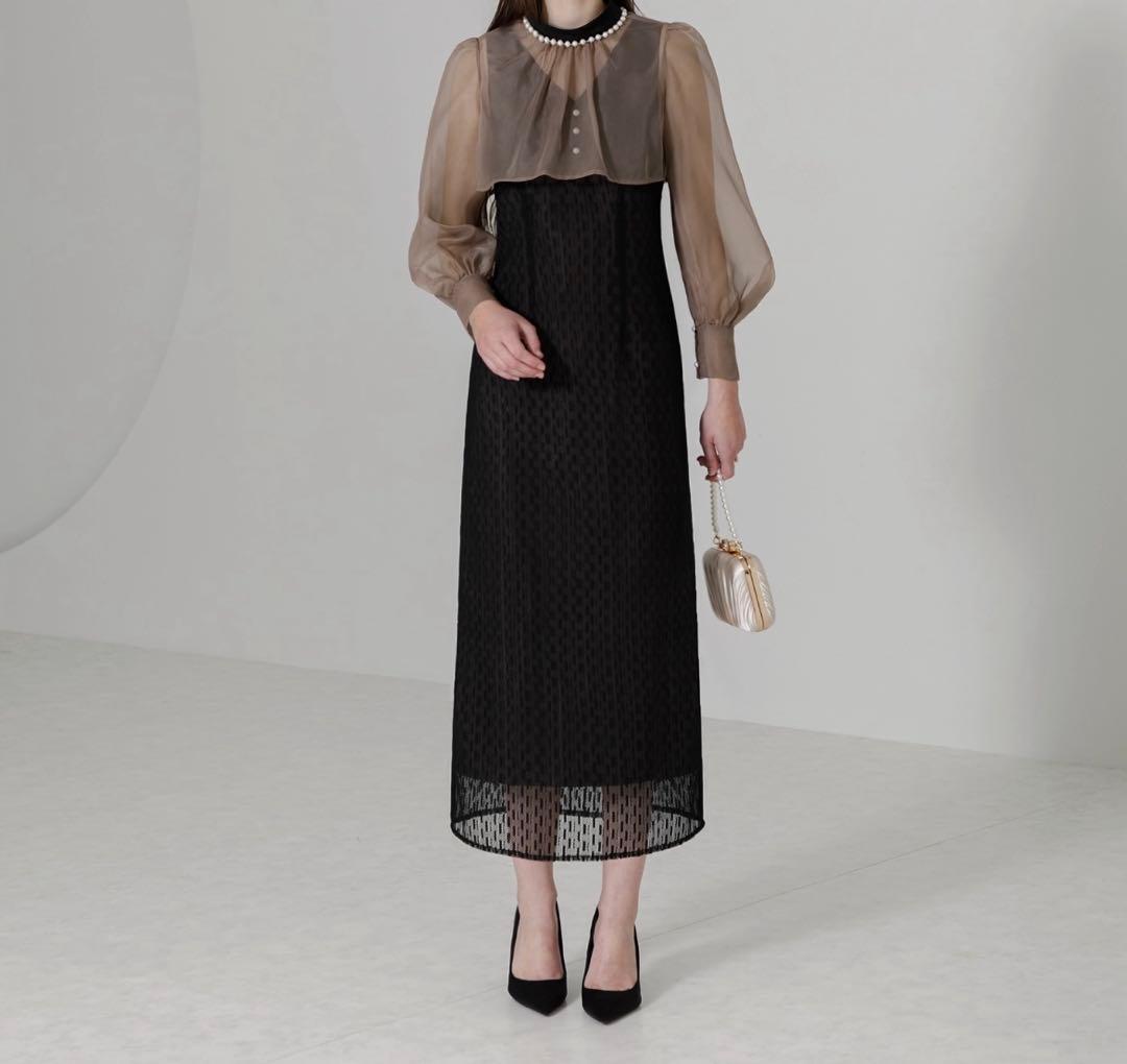 ～最終値下げLeja♡美品♡Sサイズパールネックパフスリーブボレロ格子レース