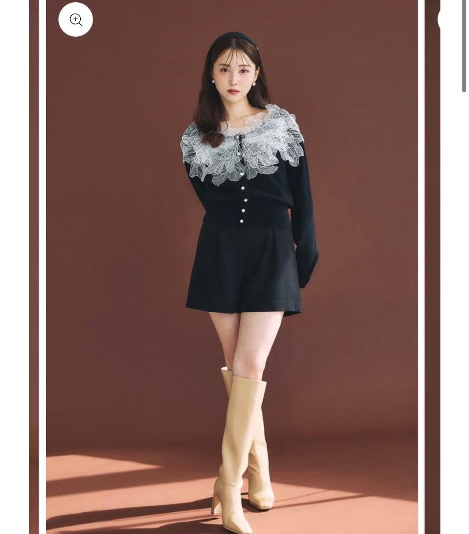 polaura レースフリルカーディガン