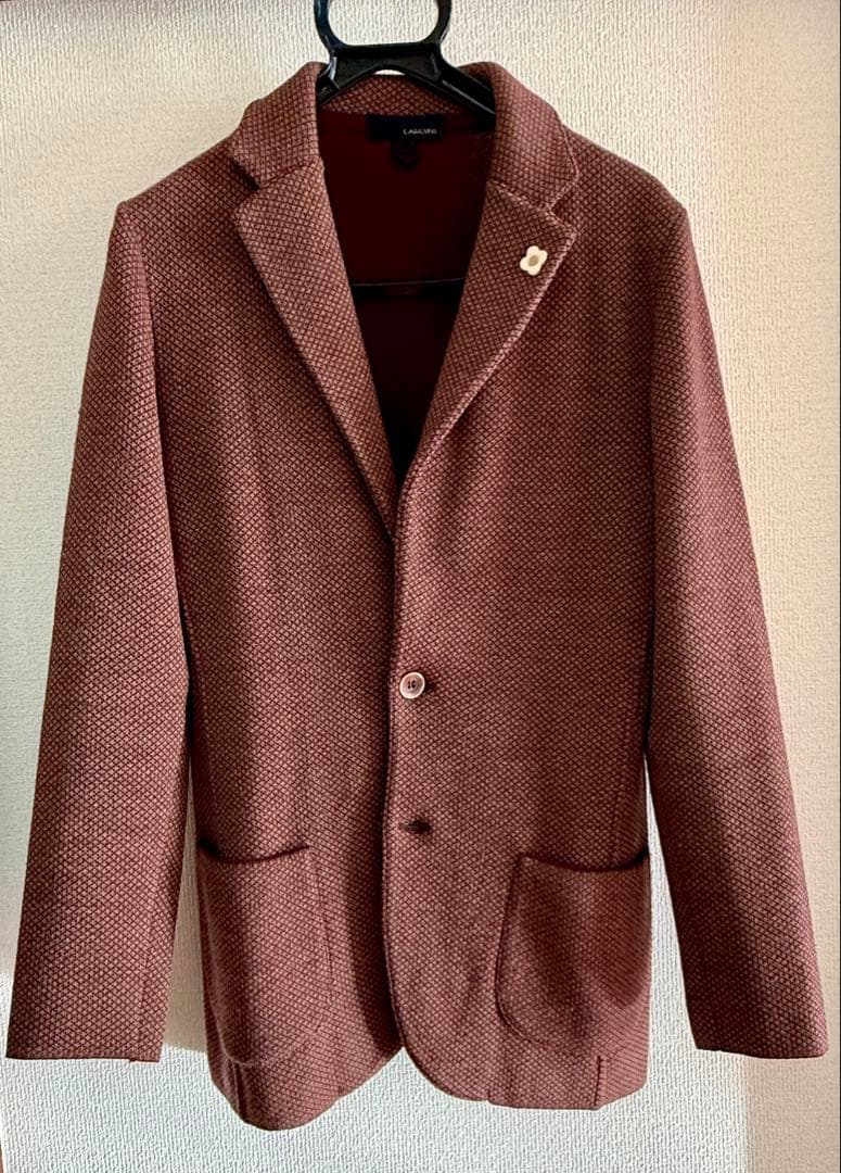 ラルディーニウール100%ニットジャケット XS ブラウン