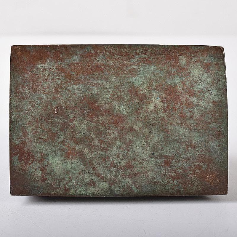 古銅　漢詩刻　獅子摘　印材　紙鎮　置物　V　7501