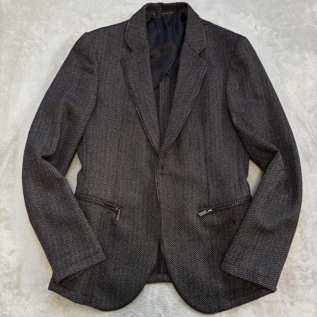 カシミヤ✨EMPORIO ARMANI テーラード MATT ヘリンボーン調