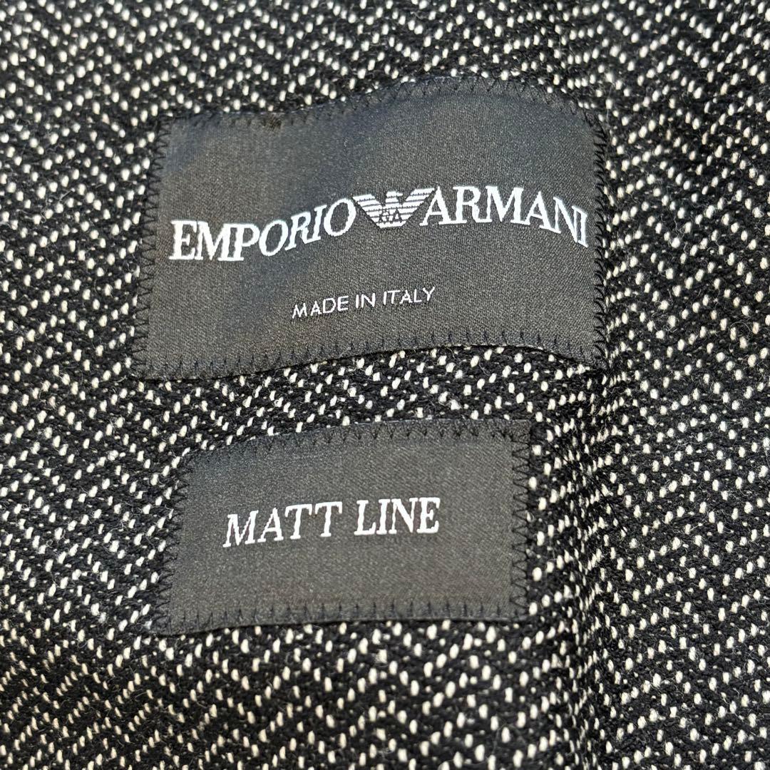 カシミヤ✨EMPORIO ARMANI テーラード MATT ヘリンボーン調