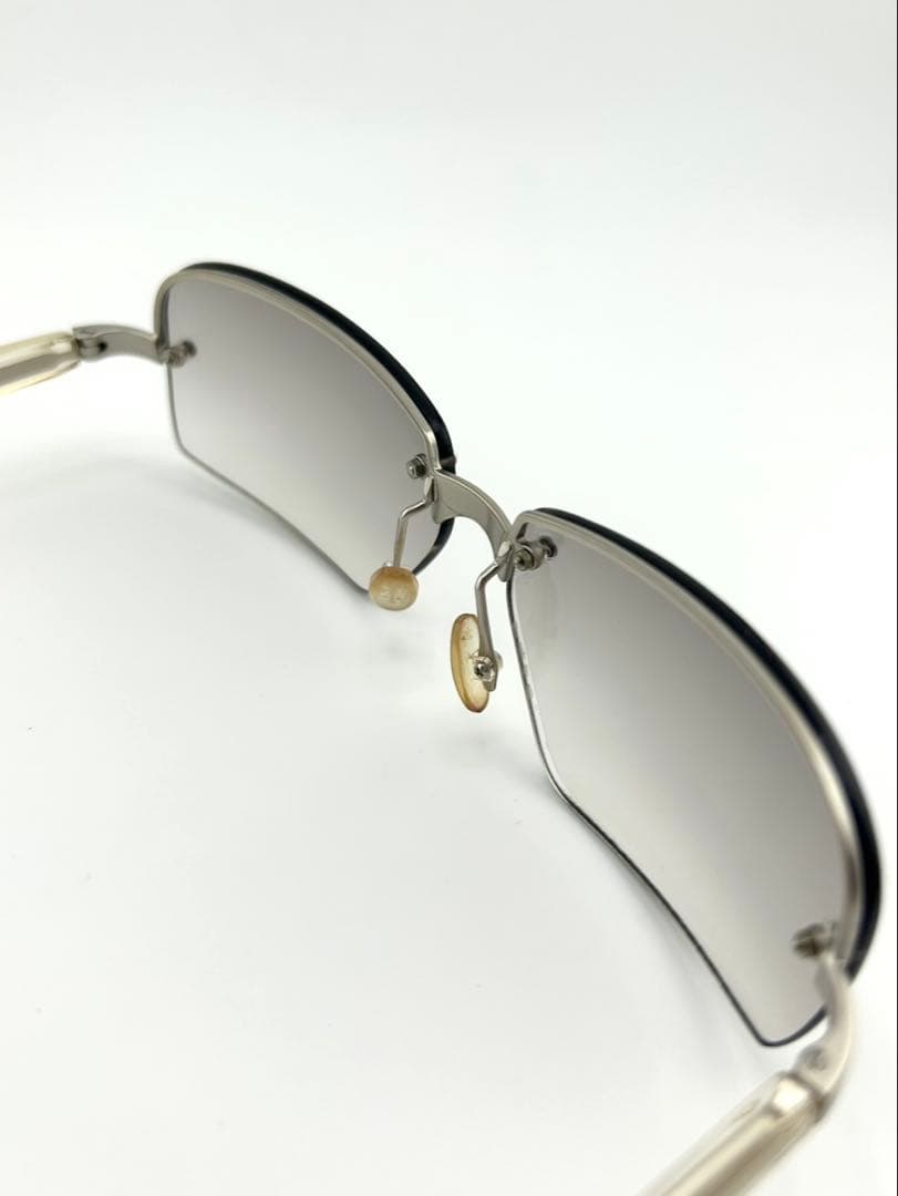 極美品・付属品完備✨　プラダ　サングラス　ハーフリム　スクエア　ロゴ刻印　Y2K