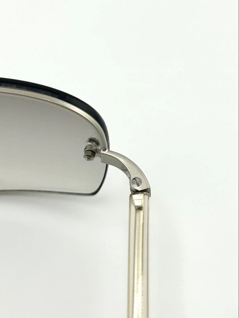 極美品・付属品完備✨　プラダ　サングラス　ハーフリム　スクエア　ロゴ刻印　Y2K