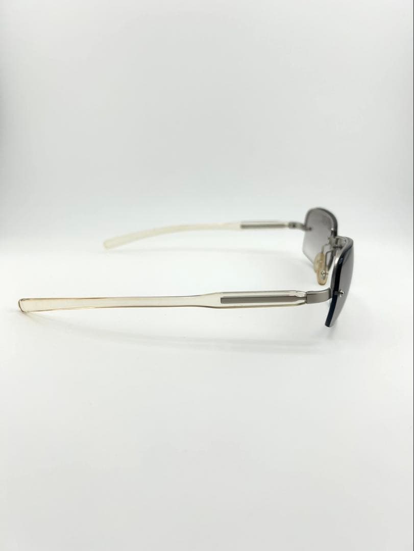 極美品・付属品完備✨　プラダ　サングラス　ハーフリム　スクエア　ロゴ刻印　Y2K