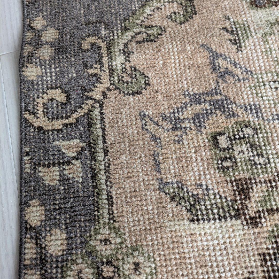 108×210 メダリオン　やわらかピンク×ベージュ　トルコヴィンテージラグ