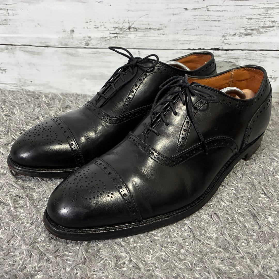 【良品】Alden 909 ウィングチップ 黒 10D メダリオン 28cm相当