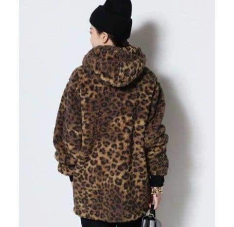 【JOHNBULL/ジョンブル】LEOPARD FLEECE ZIP パーカー
