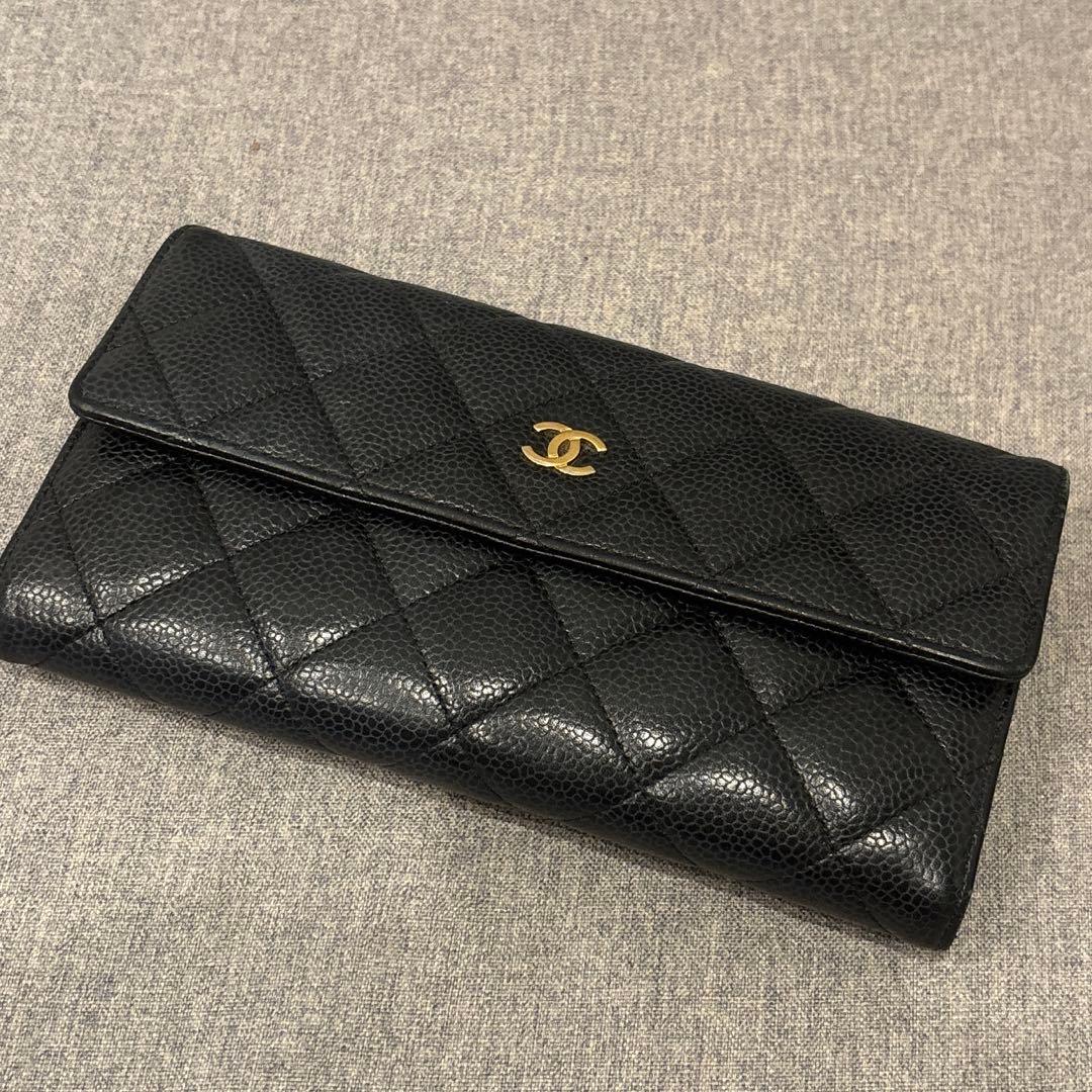 CHANEL シャネル マトラッセ キャビアスキン 長財布
