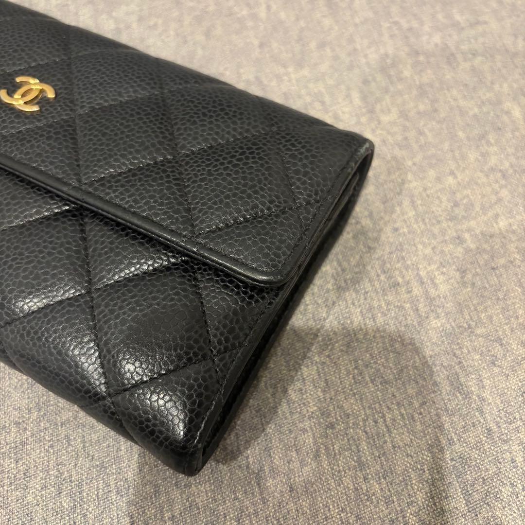 CHANEL シャネル マトラッセ キャビアスキン 長財布
