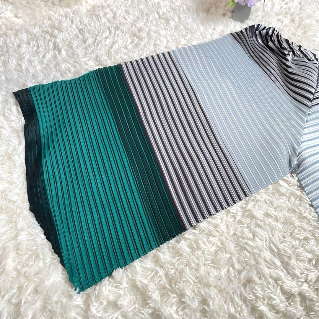 【極美品】プリーツプリーズ　ストライプ プリーツ ガウチョパンツ　サイズ5