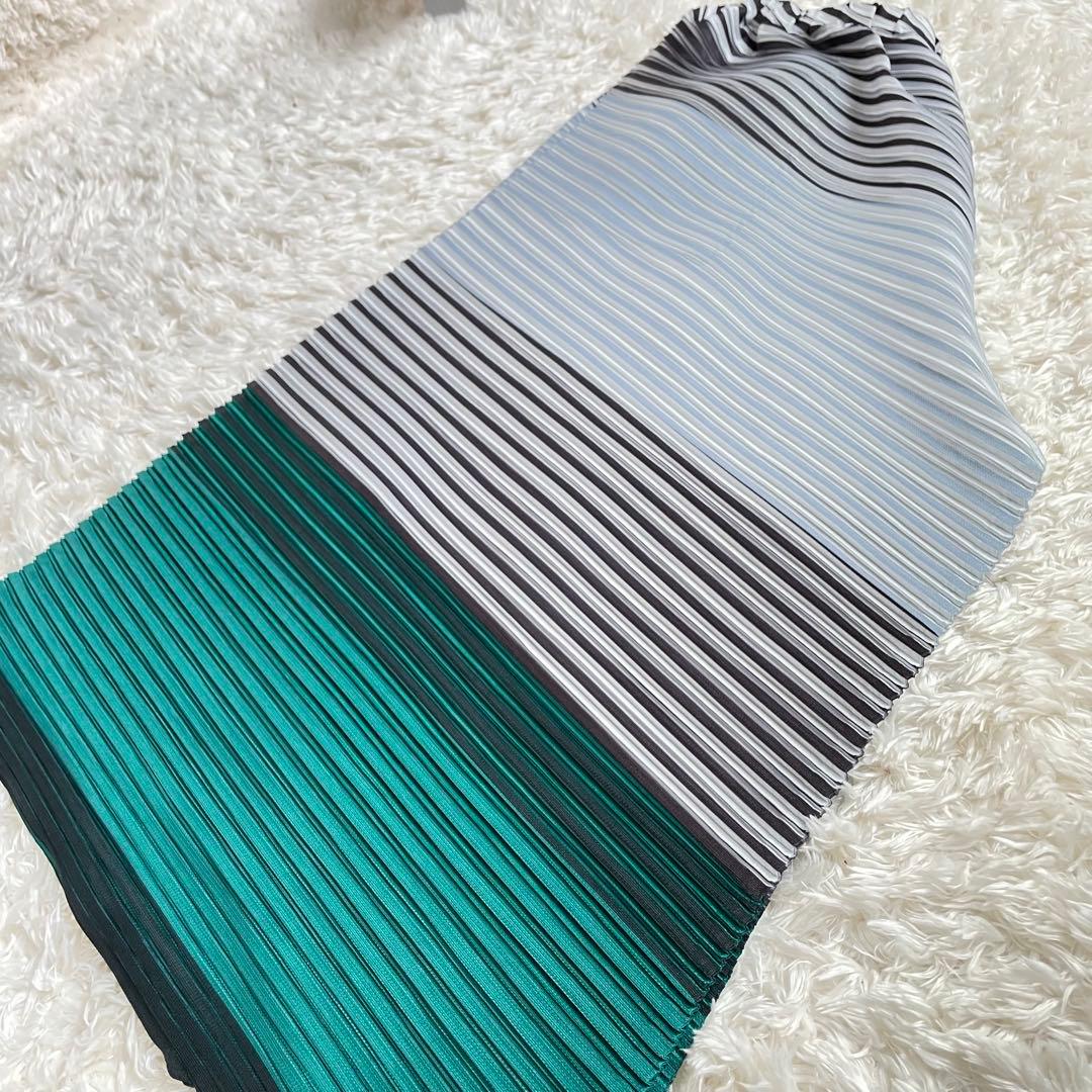 【極美品】プリーツプリーズ　ストライプ プリーツ ガウチョパンツ　サイズ5