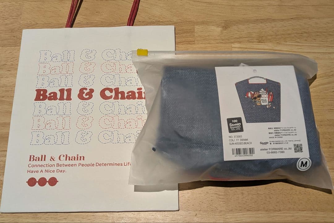 ボールアンドチェーン×日焼けキティBEACH デニム エコバッグ