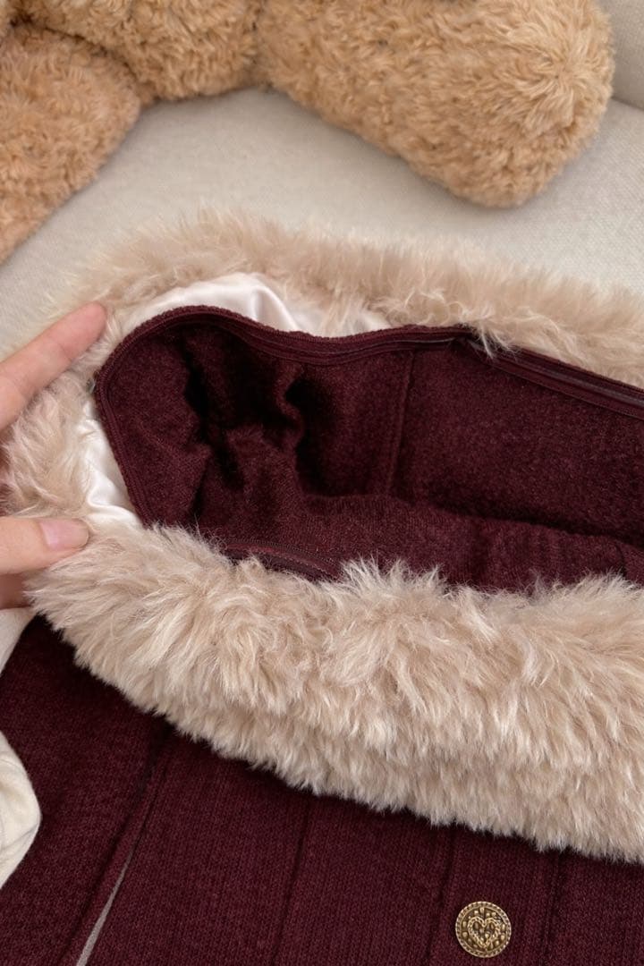 miu系穿搭 オフショル ファー ワンピース ファー 韓国 ワンホン 量産型