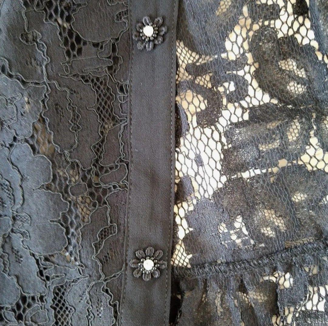 ❤️新品同様極美品❤️花柄レースロングブラウスワンピース