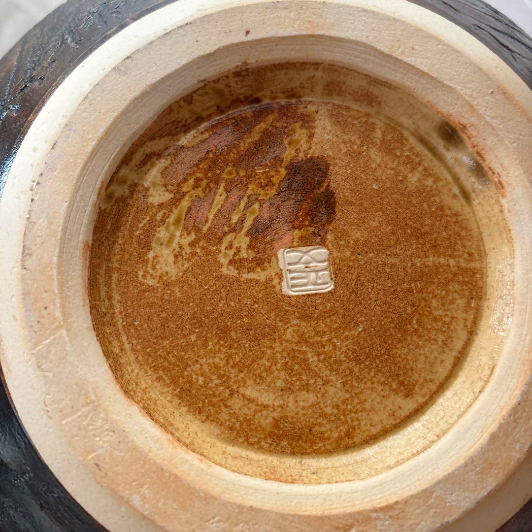 か*ギ様 藤平正文 京焼 花瓶 金彩木葉梟 花器 花入