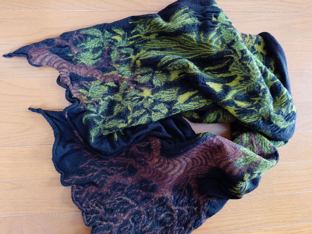 kapital 縮絨マフラーストール　バオバブ柄