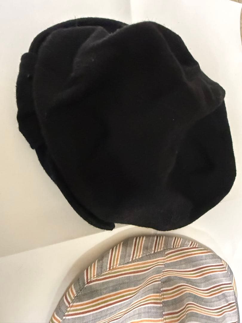 Vivienne Westwood 黒ベレー帽とストライプキャスケットセット