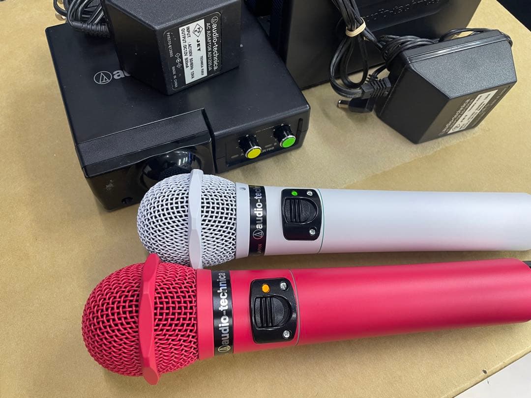 audio-technica ワイヤレスマイクセット 赤白