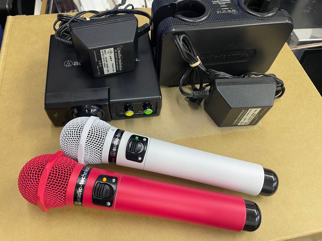 audio-technica ワイヤレスマイクセット 赤白