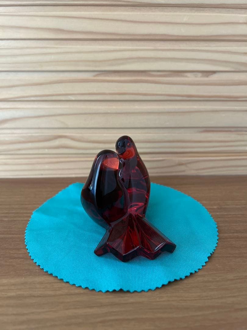 バカラ　ハトつがい　ワインレッド