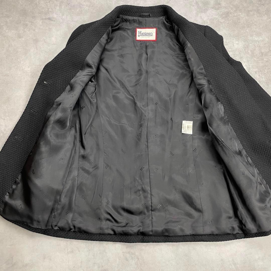 美品　HERNO　テーラードジャケット　ブラック　カシミア混　40　イタリア製
