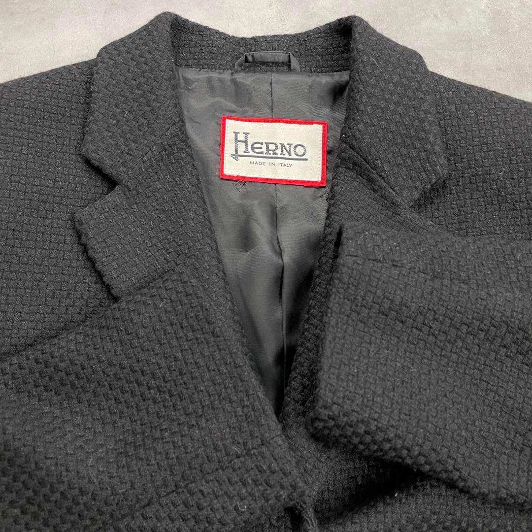 美品　HERNO　テーラードジャケット　ブラック　カシミア混　40　イタリア製