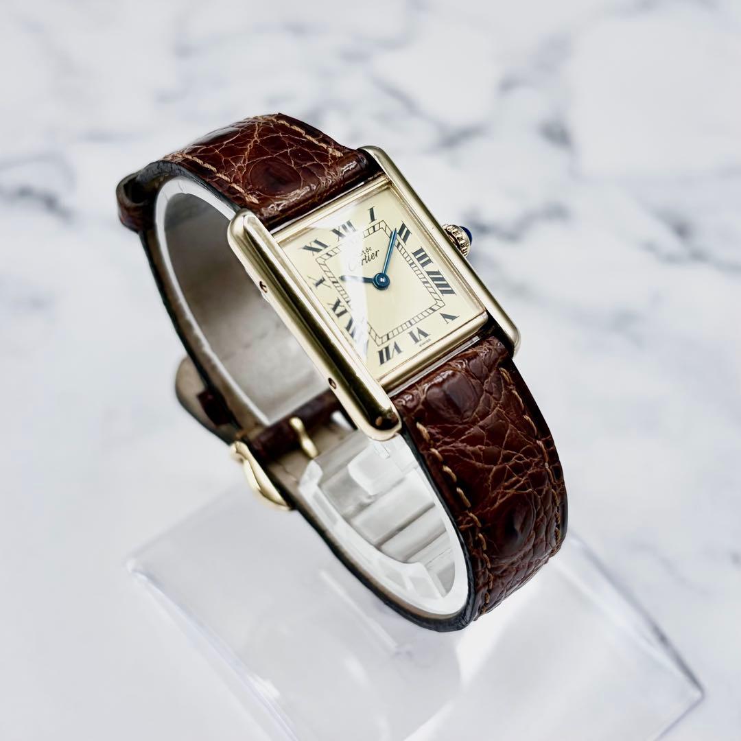 【OH／極美】カルティエ マストタンク SM ヴェルメイユ ローマン 純正尾錠