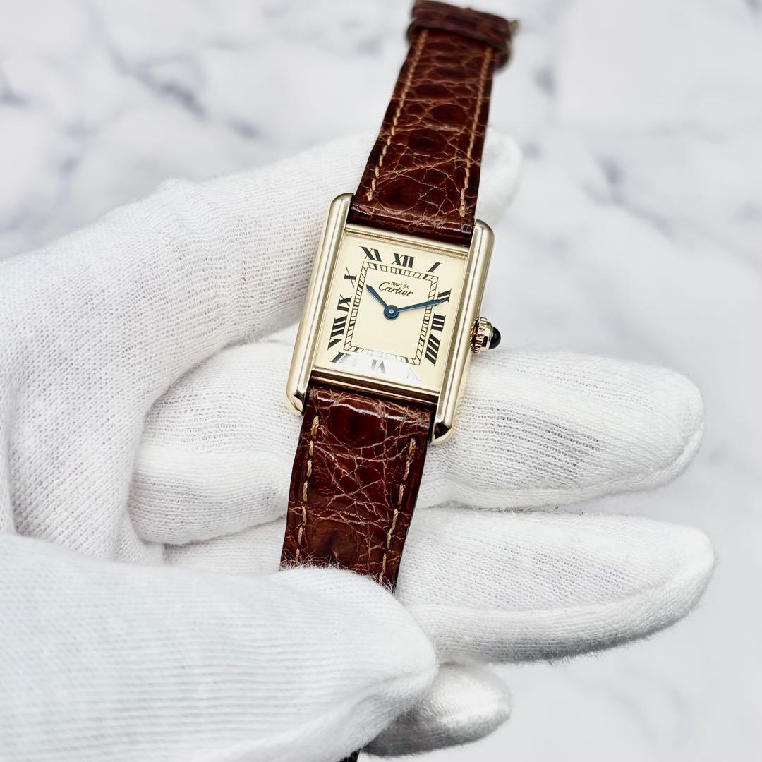 【OH／極美】カルティエ マストタンク SM ヴェルメイユ ローマン 純正尾錠