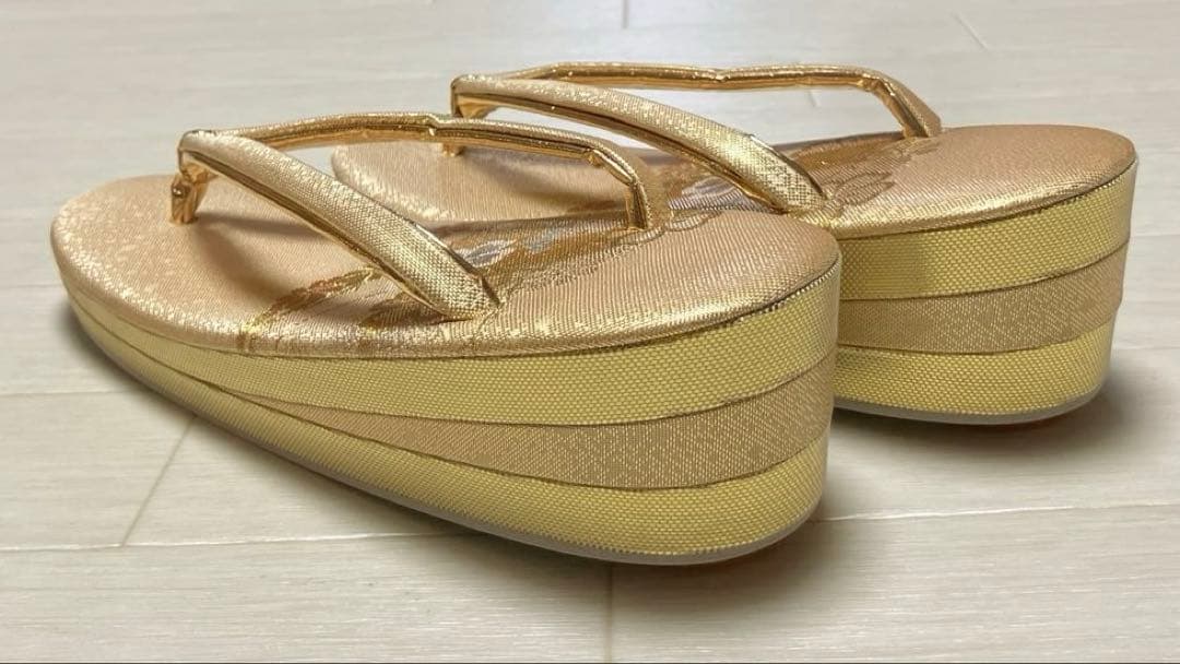 《未使用》佐賀錦　草履バッグセット　礼装　ゴールド