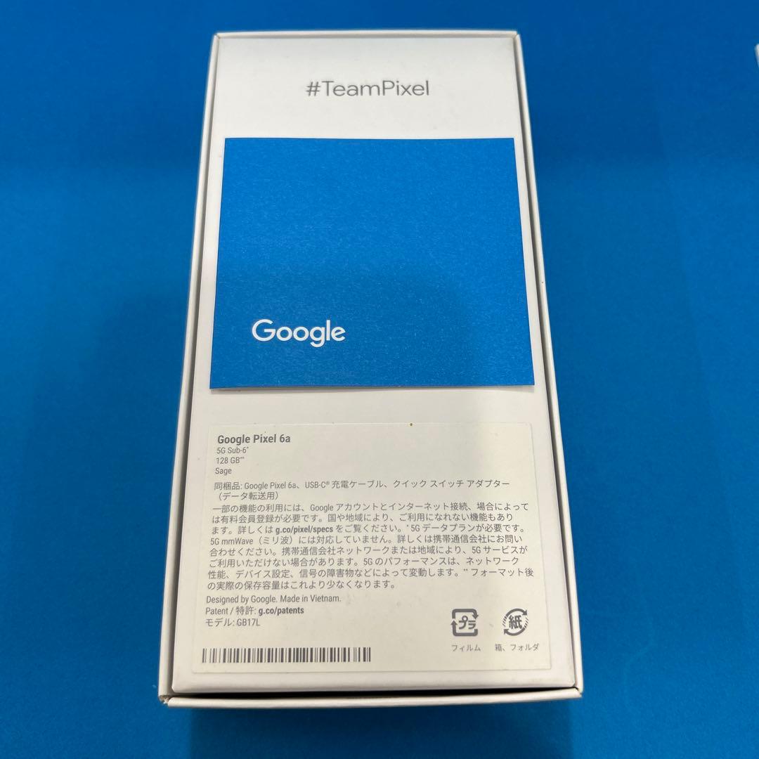 美品 Google Pixel 6a SIMフリー 128GB セージ 箱付属品