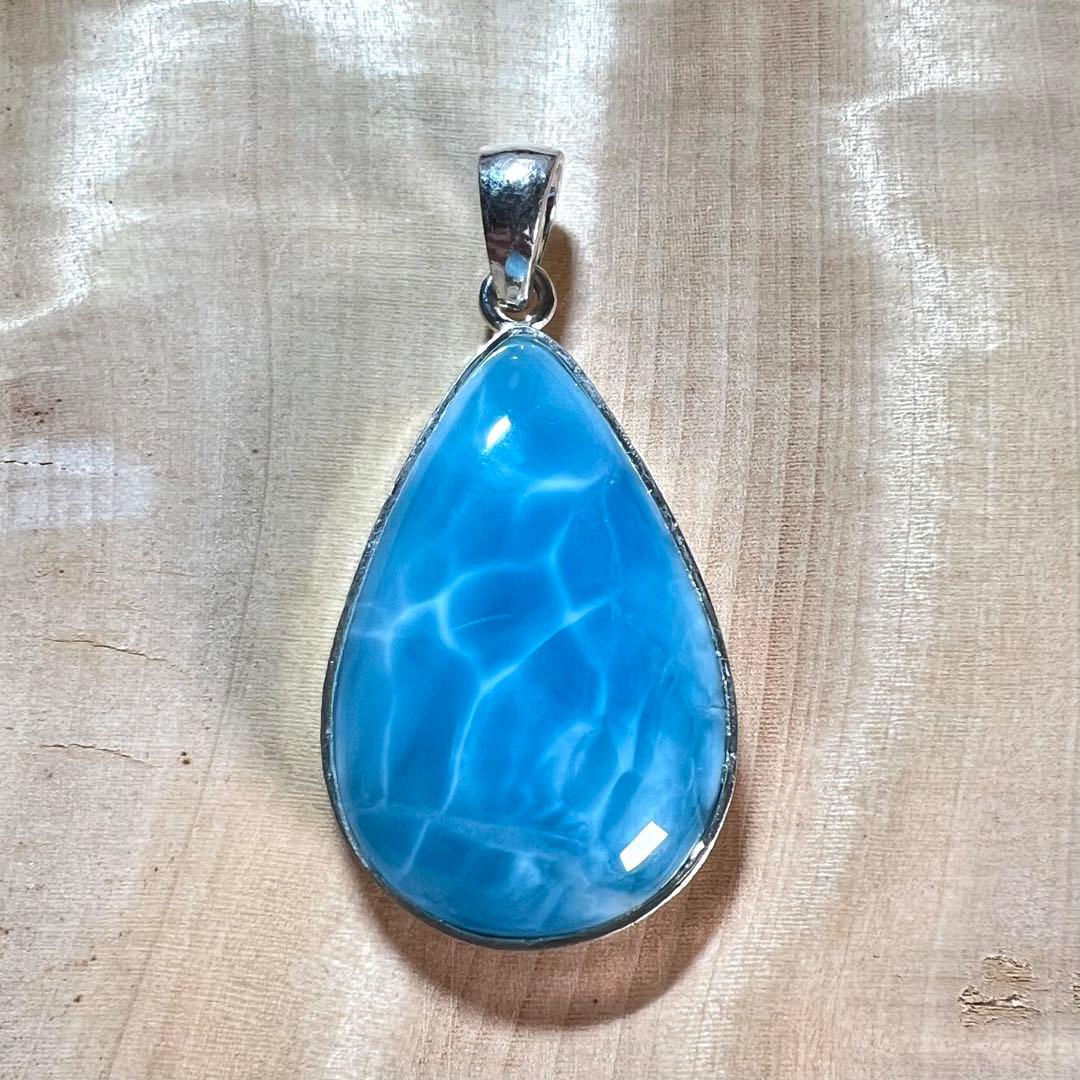 高品質　ラリマー　ペンダント　ネックレス　silver925 3-8