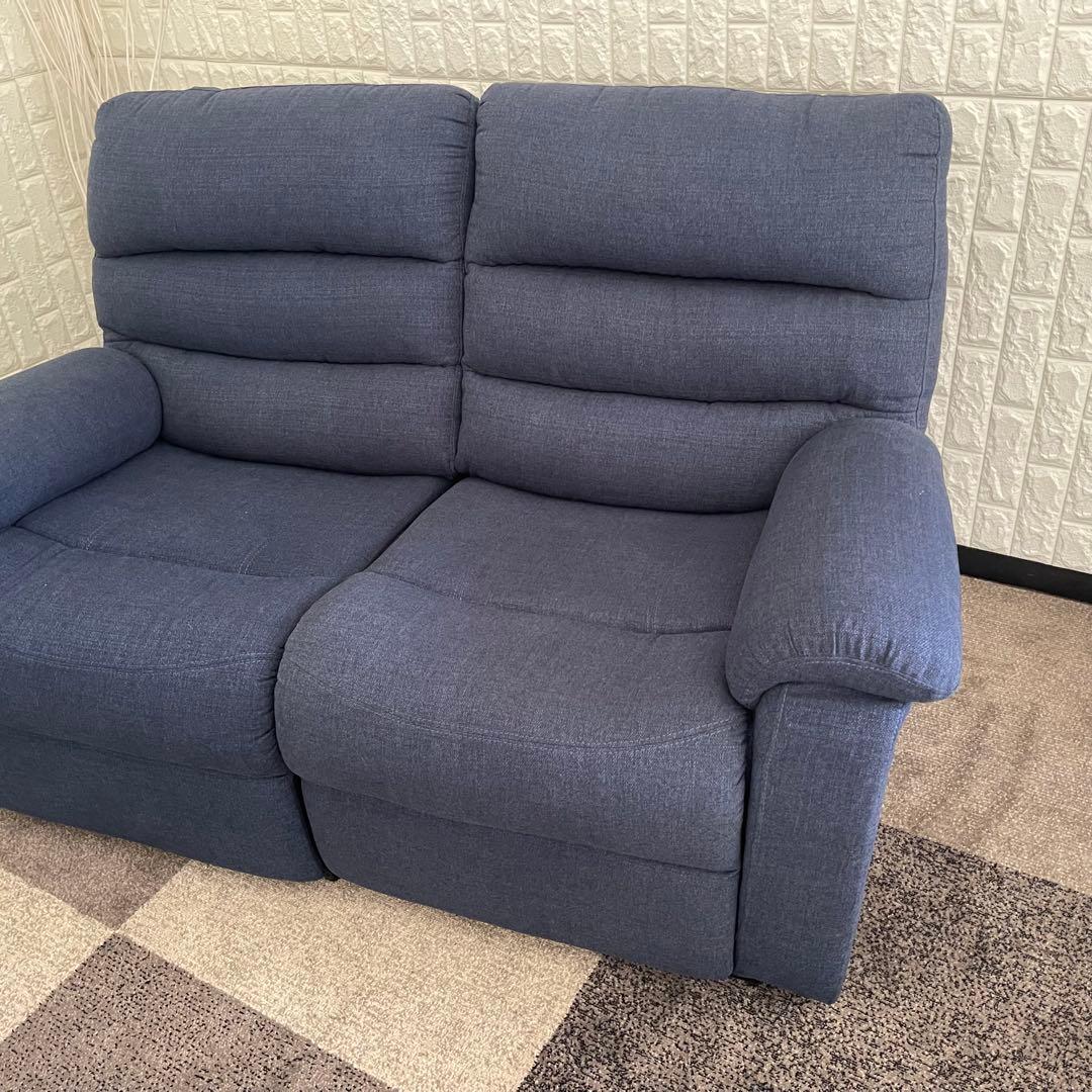 てらさん ✨ニトリ　電動リクライニングソファ　2人掛け　ビリーバ　ブルー