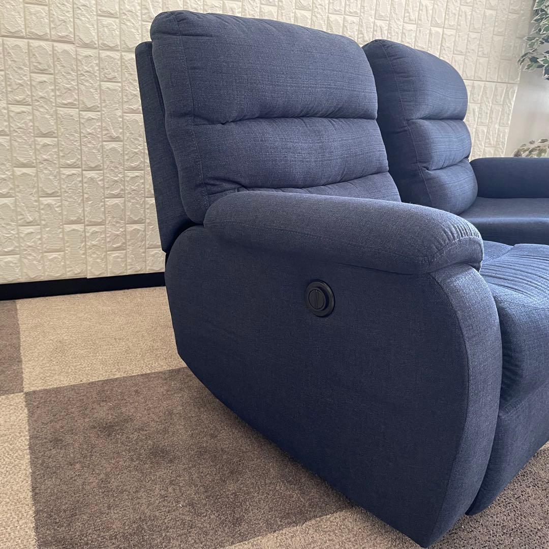 てらさん ✨ニトリ　電動リクライニングソファ　2人掛け　ビリーバ　ブルー
