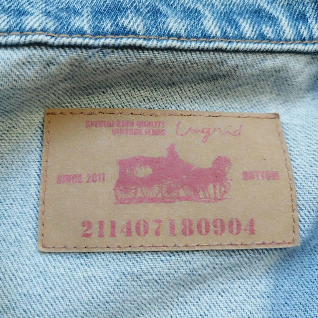 極美品　未使用級　アングリッド　デニムオーバージャケット　アイスブルー　25