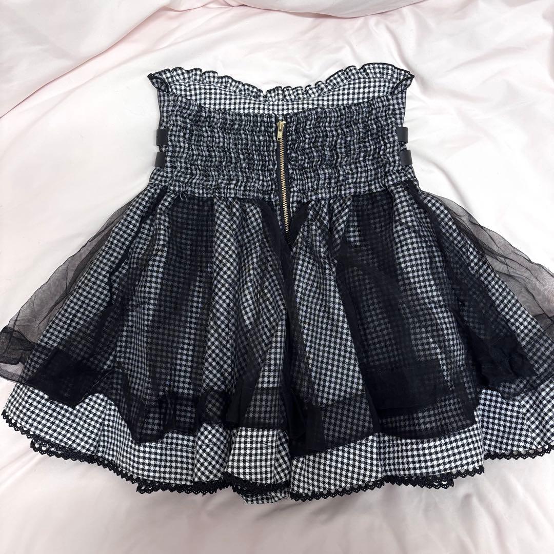 LIZLISA ‪‪❤︎‬ レースアップコルセットライクスカパン グレー