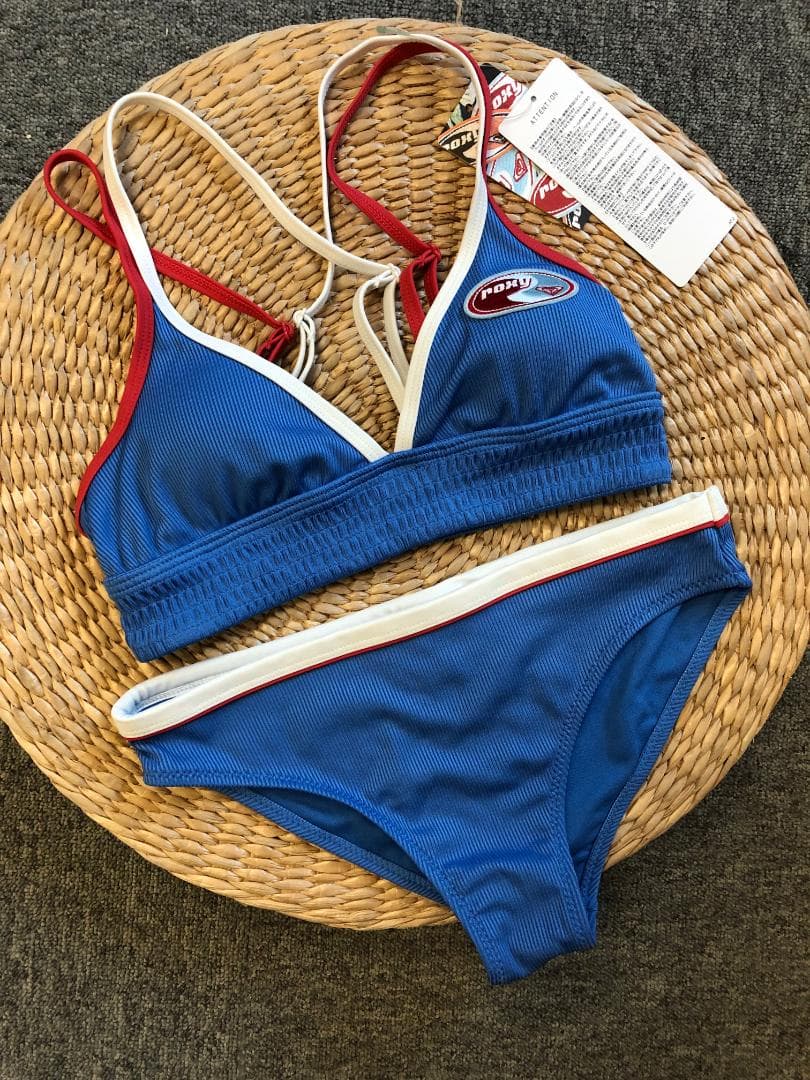 【当店人気No.1】ROXY 25新作 レトロ配色ビキニ M 水陸両用