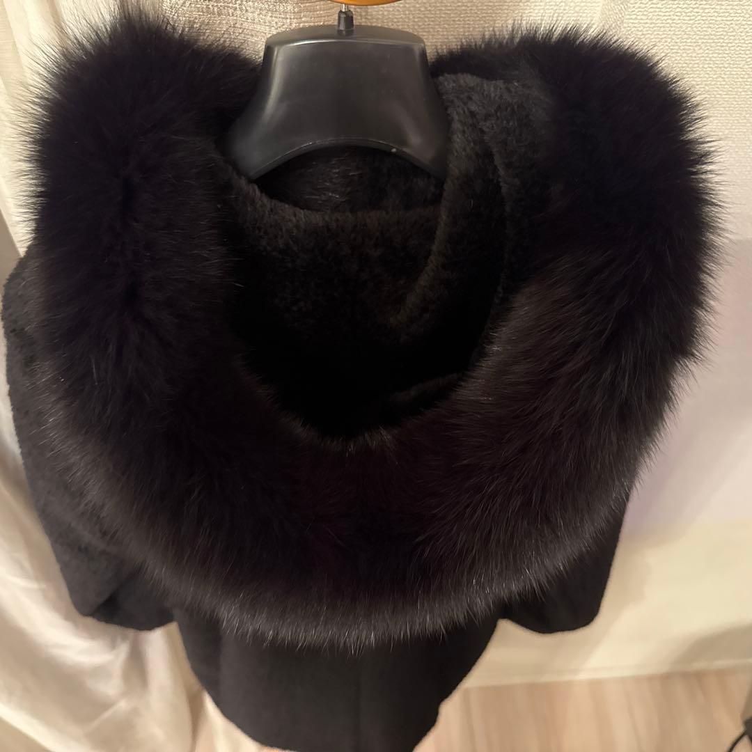 【美品】マックスマーラ フォックスファー付きフード アルパカコート　Sサイズ