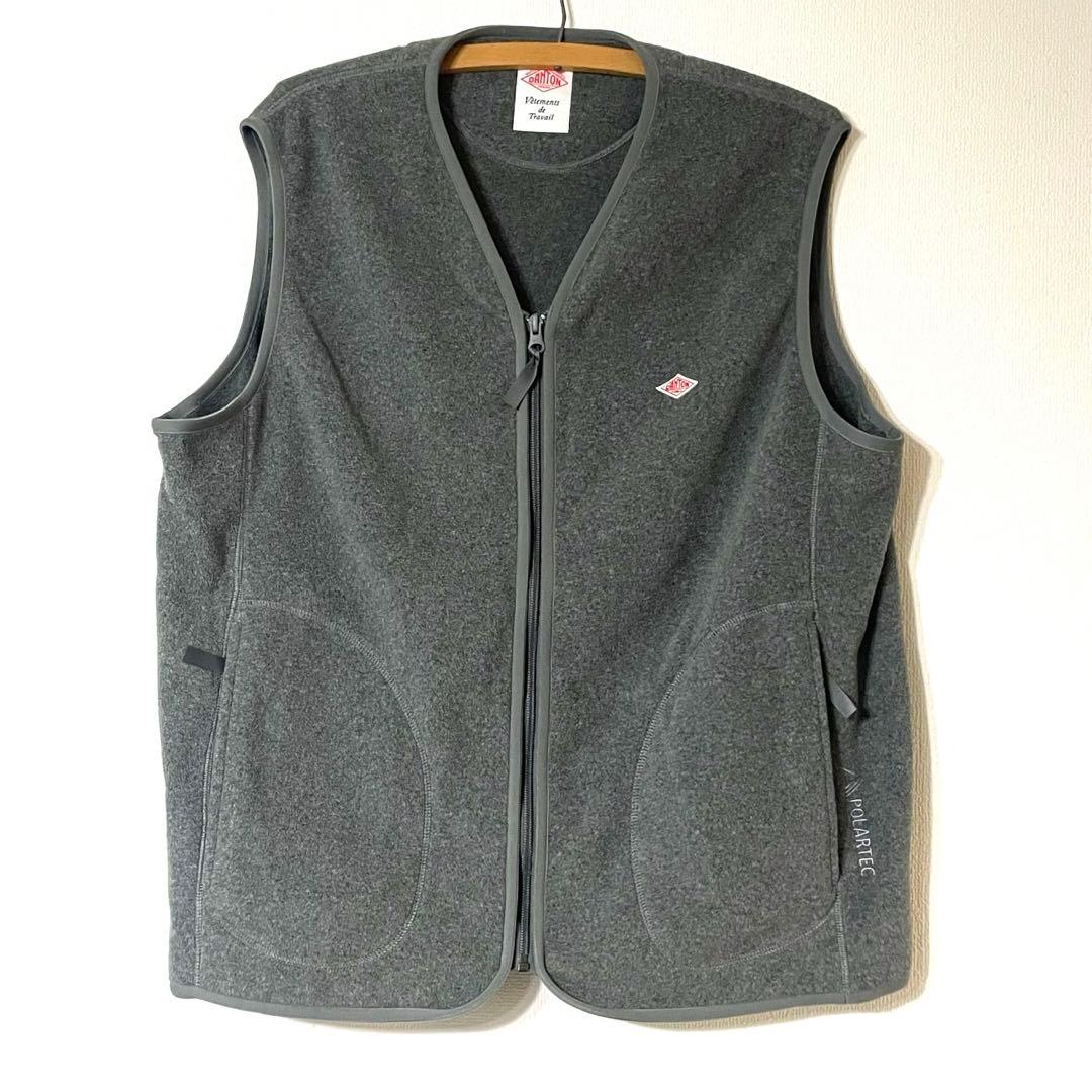 美品　DANTON ポーラテックフリース ベスト ダントン　Lサイズ　グレー