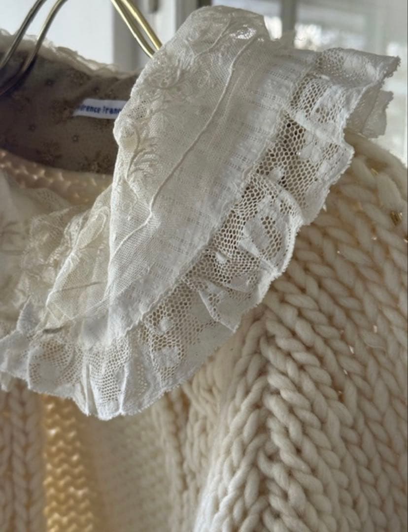 新品　フランスアンティークDifferenceディフェランス 手編みカーディガン