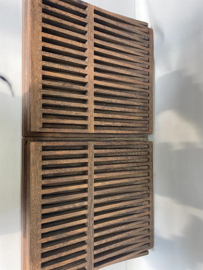 木製座椅子 折りたたみ 軽量桐材 2脚セット　格子 和座敷 昭和レトロ