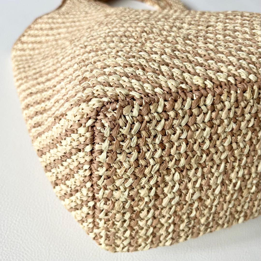 ヘレンカミンスキー　ラフィア　かごバッグ　トートバッグ　大容量　レザー　肩掛け